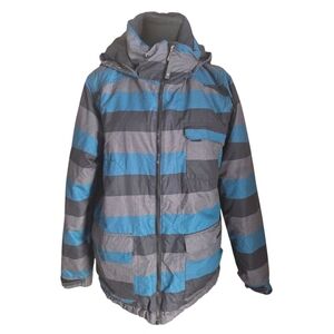 Burton Kids Jacket in Blue and Gray Stripes Size XL 14-16